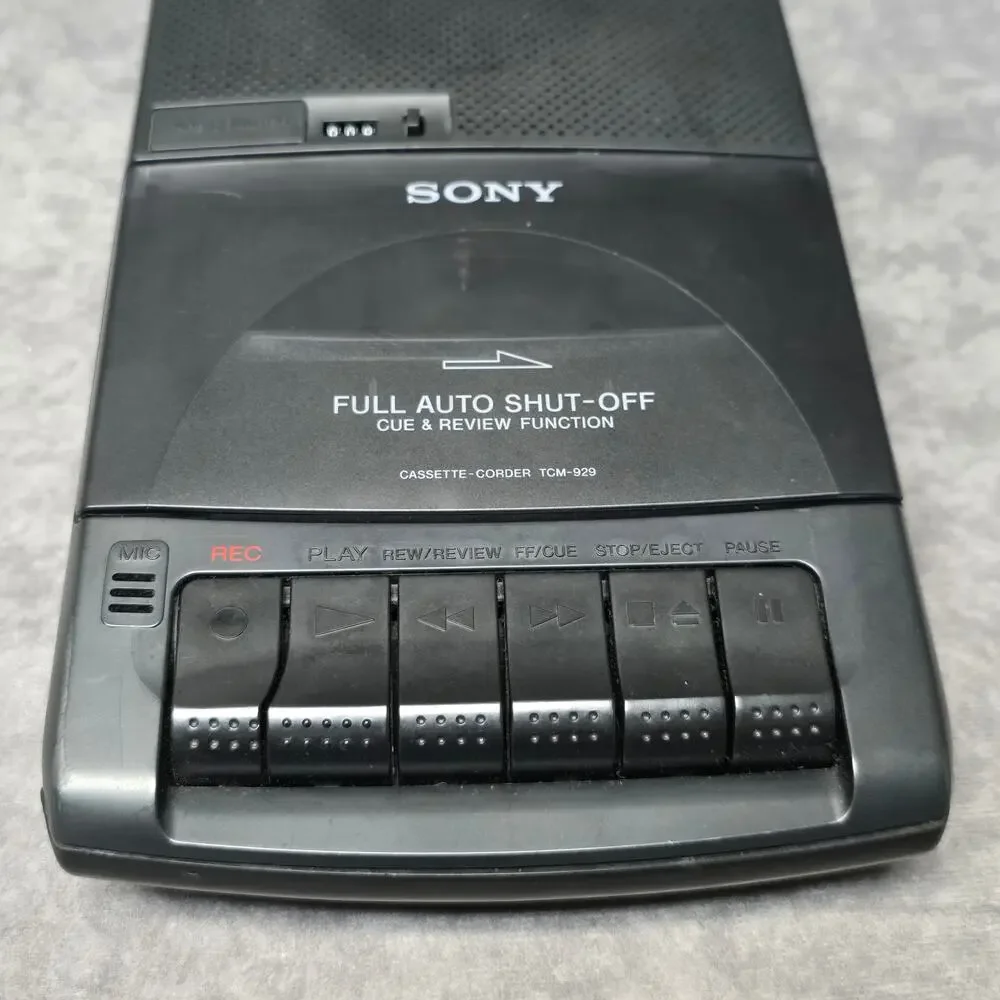 Vintage Sony Portable Cassette Tape Recorder Player TCM-929 Music / Audio